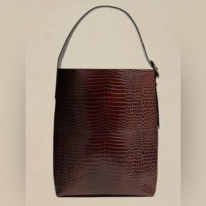 Banana Republic Oversized Vida Bag Embossed Croc